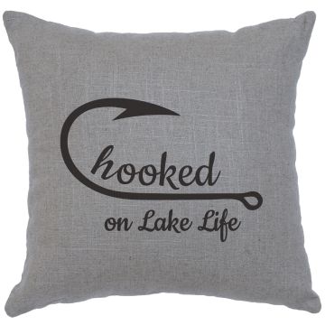 Hooked Image Decor Pillow - Gray Linen