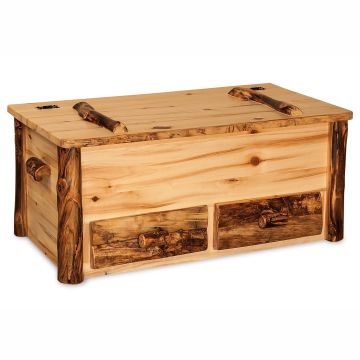 Aspen Highlands Rustic Log 2 Drawer Hope Chest