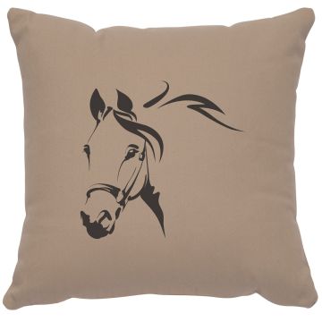 Horse Profile Image Decor Pillow - Alabaster Cotton