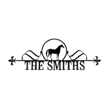 Wrought Iron Customizable Horse House Plaque