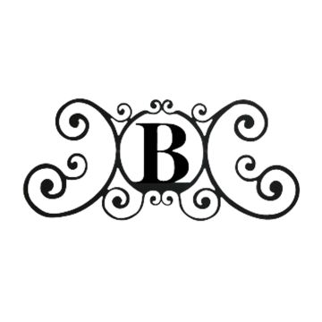 Wrought Iron Decorative "B" House Plaque