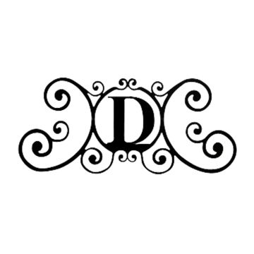 Wrought Iron Letter D House Plaque