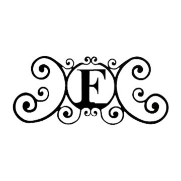 Wrought Iron Letter F House Plaque