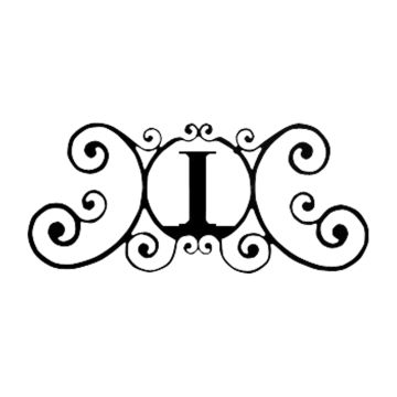 Wrought Iron Letter I House Plaque
