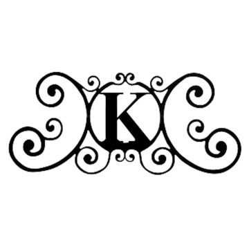 Wrought Iron Letter K House Plaque