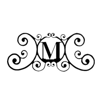 Wrought Iron Letter M House Plaque