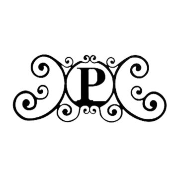 Wrought Iron Letter P House Plaque