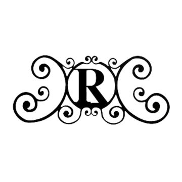 Wrought Iron Letter R House Plaque