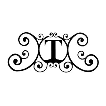 Wrought Iron Letter T House Plaque