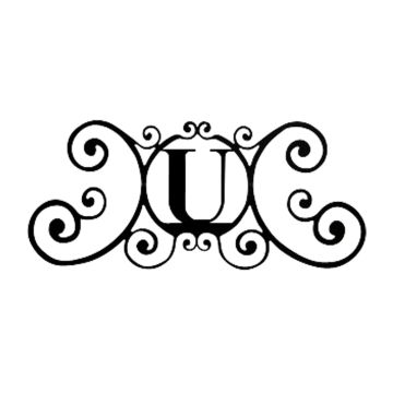 Wrought Iron Letter U House Plaque