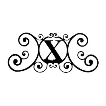 Wrought Iron Letter X House Plaque