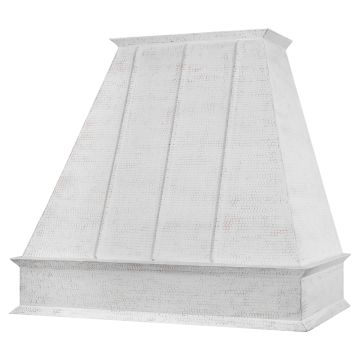 38" Euro Glazed White Hammered Copper 735 CFM Wall Mounted Range Hood