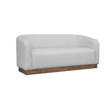Suomi Upholstered Loveseat, Shown in Ivory Fabric