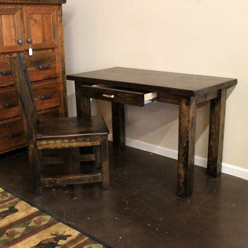 Antler and Barnwood Writing Desk (old chair version)
