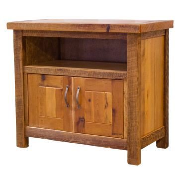 Cottage Timber Frame Barnwood TV Stand--Clear Finish