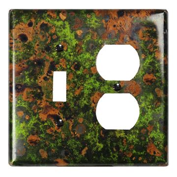 Irish Moss 1 Toggle 1 Outlet Copper Switch Plate