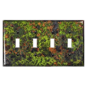 Irish Moss 4 Toggle Copper Switch Plate