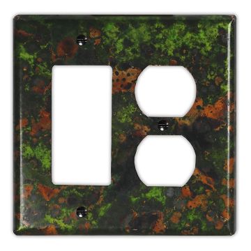Irish Moss 1 Rocker/GFI 1 Outlet Copper Switch Plate