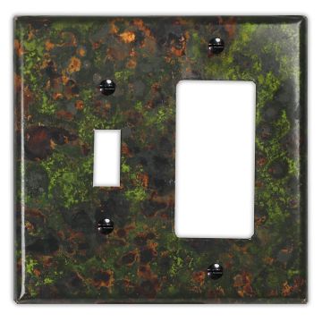 Irish Moss 1 Toggle 1 Rocker/GFI Copper Switch Plate