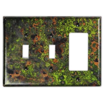 Irish Moss 2 Toggle 1 Rocker/GFI Copper Switch Plate
