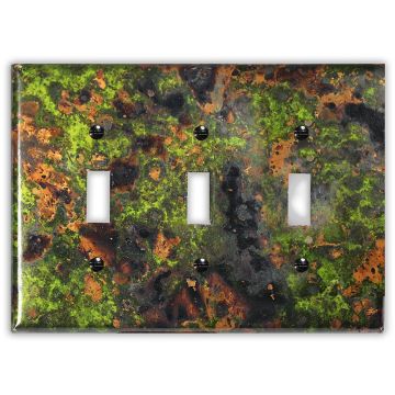Irish Moss 3 Toggle Copper Switch Plate