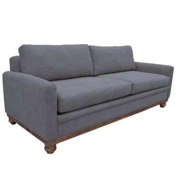 Pueblo Gray Upholstered Sofa, Shown in Brooklyn Fabric Upholstery