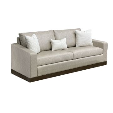 Georgia Upholstered Sofa, Shown in Snow Leather Fabric
