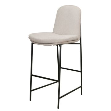 Modern Luxe Bar Stool, Shown in Beige Fabric