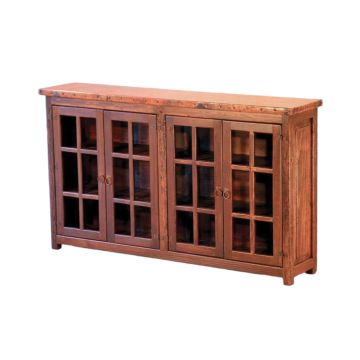 Janie Hammered Copper Glass Door Buffet (Discontinued Hardware & Copper Top - Current Hardware is Cast Bronze knobs & Top is thicker & without nailhead trim)
