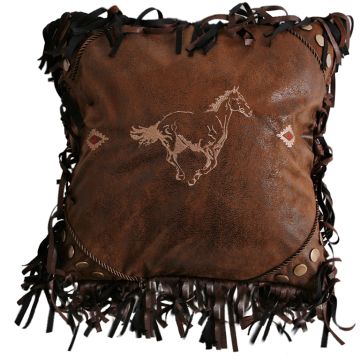 Wyoming Embroidered Horse Pillow