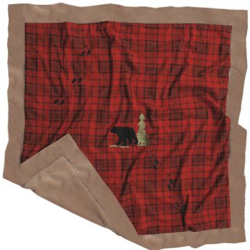 Red Plaid Bear Baby Blanket