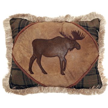 Cedar Hills Moose Plaid Pillow