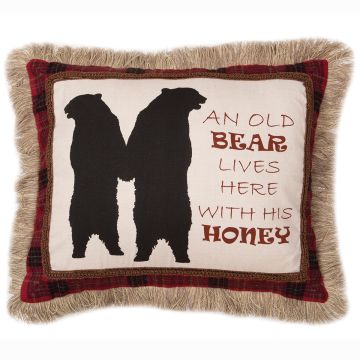 An Old Bear Lives Here Throw Pillow