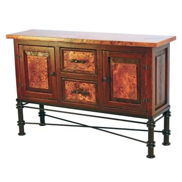 Jessica Hammered Copper 2 Door 2 Drawer Console Table