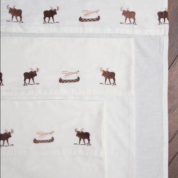 Embroidered Moose Sheet Set
