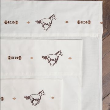 Embroidered Horse Sheet Set