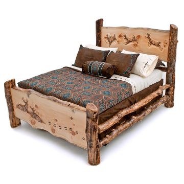Hand-Carved Leaping Buck Bed