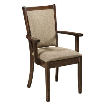 Kalispel Modern Upholstered Dining Arm Chair - Mink Fabric Upholstery