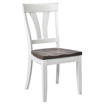 Kimberley Weathered Wood Dining Chair - Smoothed Wood Seat - Light Brown Seat Finish