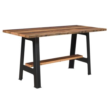 Kings Bridge Rustic Industrial Pub Table - Clear Finish
