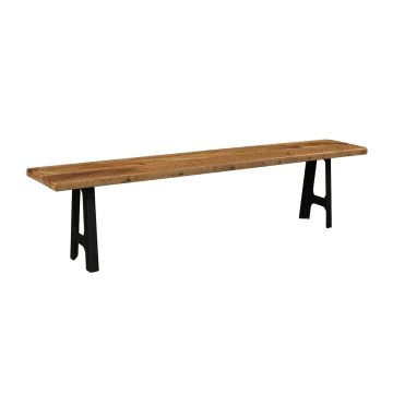 Kings Bridge Rustic Industrial Dining Bench - Clear Finish