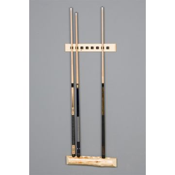 Log wall cue rack