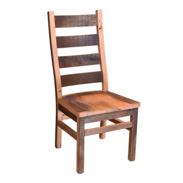 Reclaimed Barn Wood Ladderback Dining Side Chair - Clear Finish