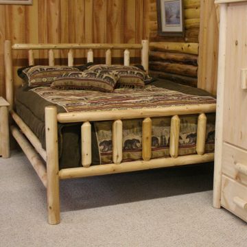 Lakeland Frontier Log Bed--Queen, Clear finish