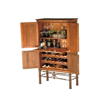 Laredo Cantina Hammered Copper Bar Cabinet