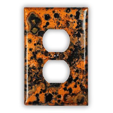 Leopard 1 Outlet Copper Switch Plate