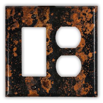 Irish Moss 1 Rocker/GFI 1 Outlet Copper Switch Plate