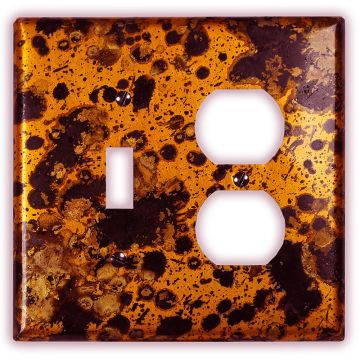 Leopard 1 Toggle 1 Outlet Copper Switch Plate