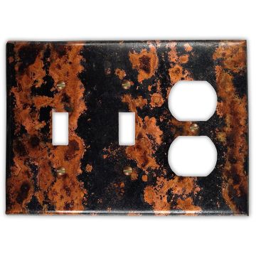 Leopard 2 Toggle 1 Outlet Copper Switch Plate