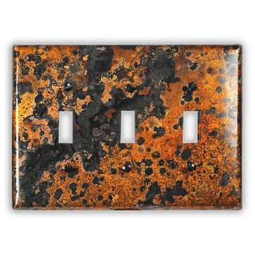 Leopard 3 Toggle Copper Switch Plate